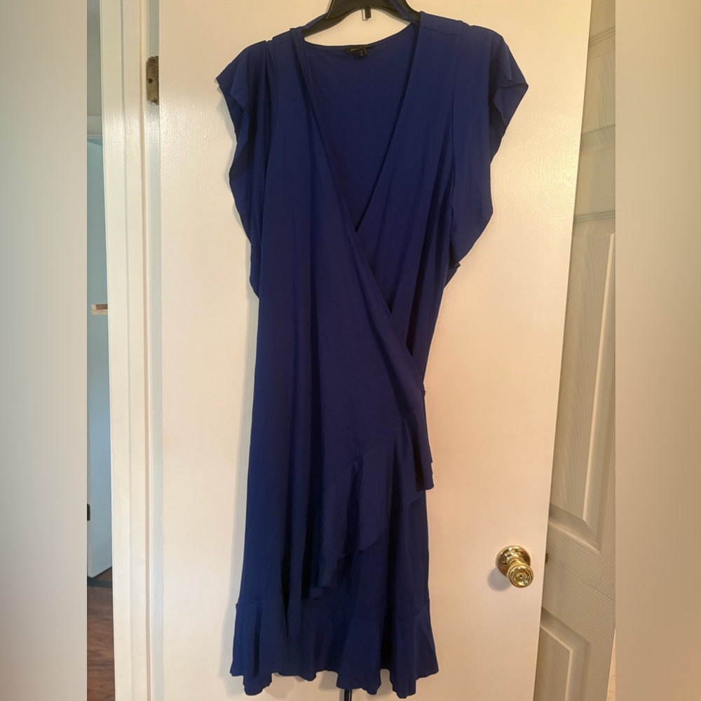 Banana Republic Elegant Blue Wrap Dress - sz XL tall